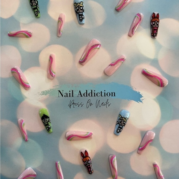 Reusable press on nails Powerpuff Girls - Picture 2 of 3